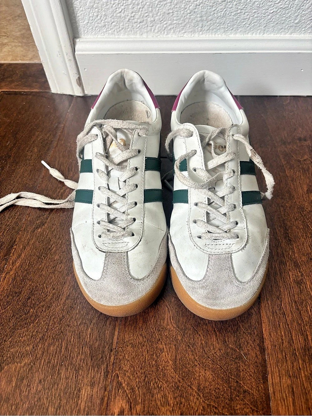 Gola Torpedo Low-Top Sneakers in White & Green